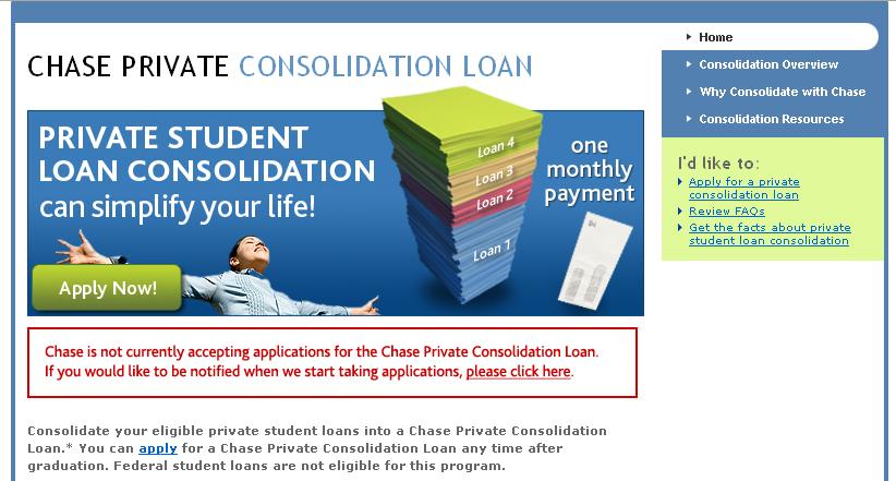Chase Bank Suspends Private Student Loan Debt Consolidation Chase Bank Suspends Private Student Loan Debt Consolidation